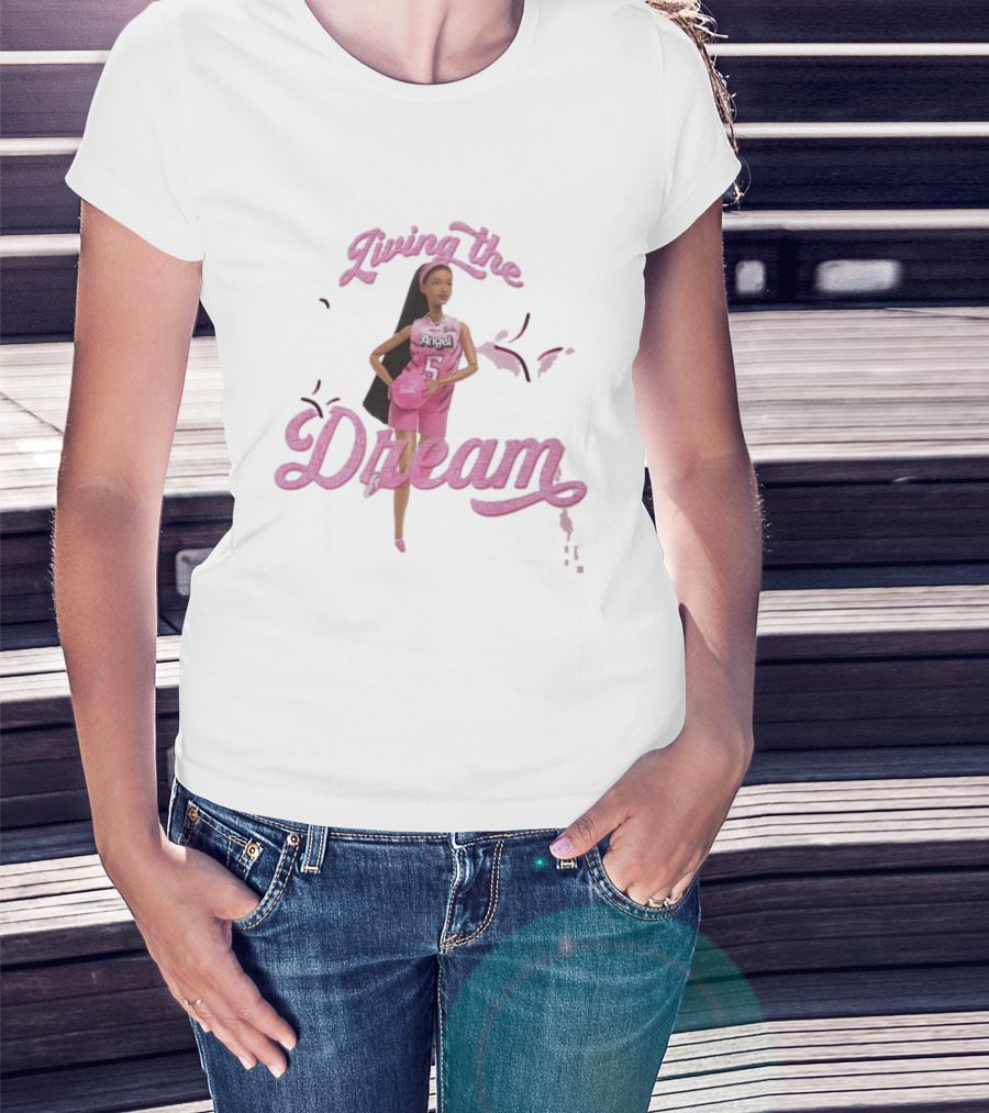 Living The Dream Barbie Angel 5 Basketball T-Shirt