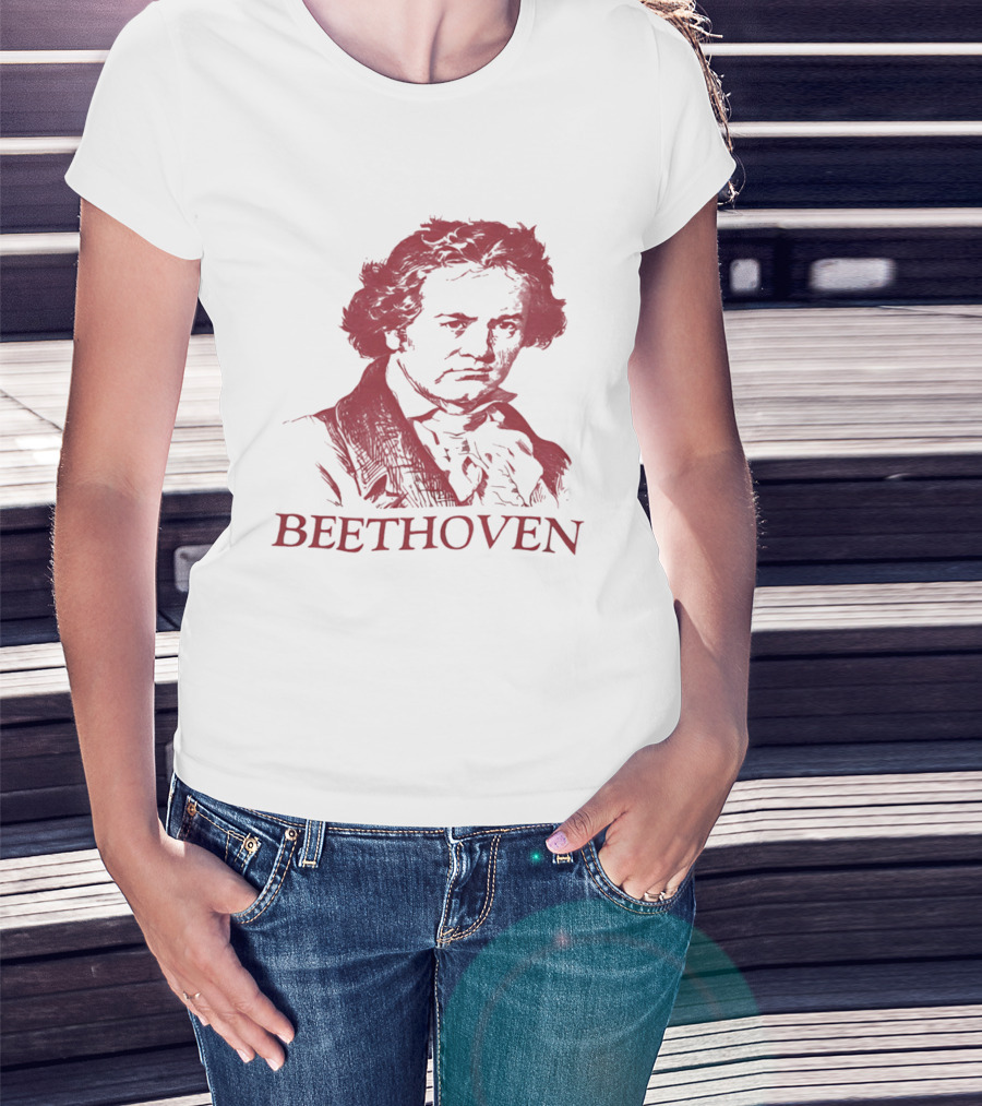 Beethoven Beethoven Classical Music Icon Bold Red T-Shirt
