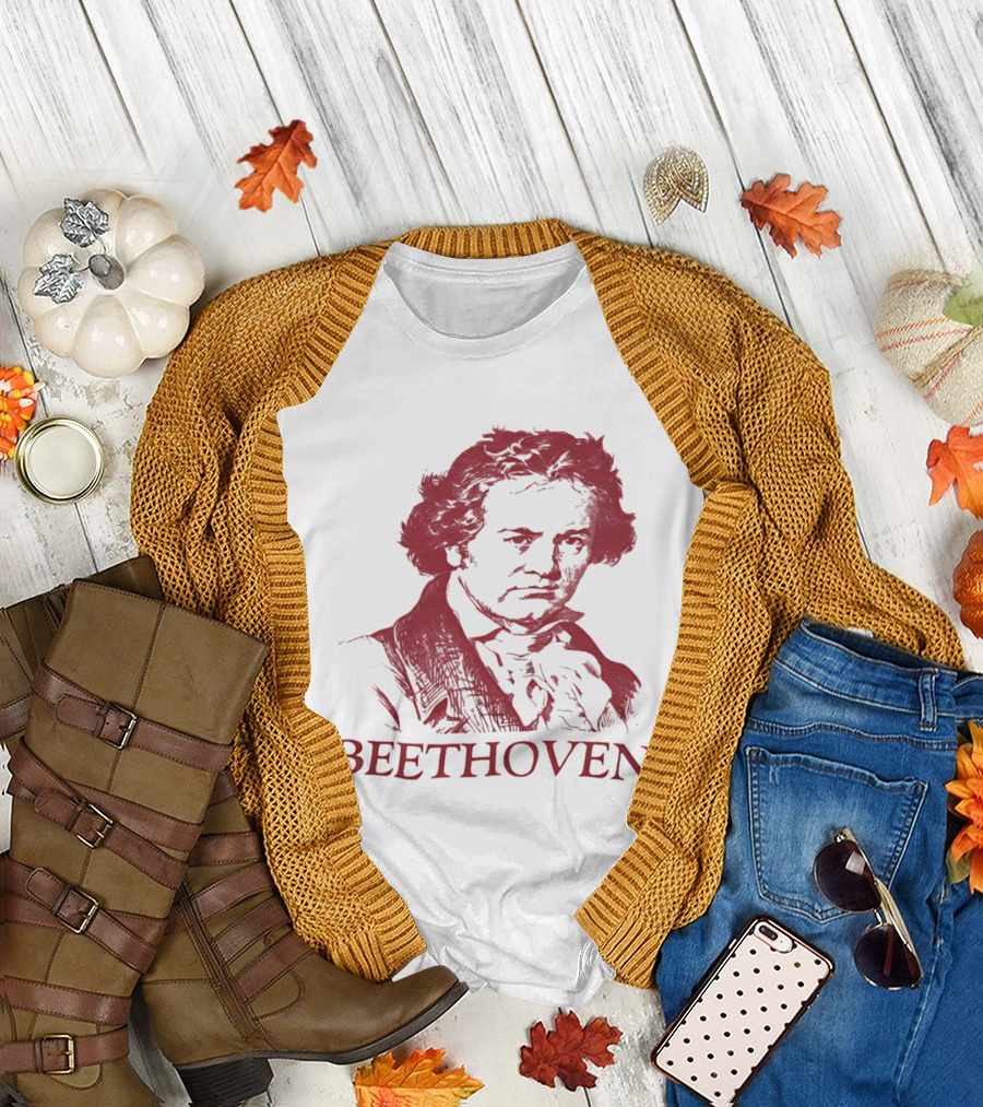 Beethoven Beethoven Classical Music Icon Bold Red T-Shirt