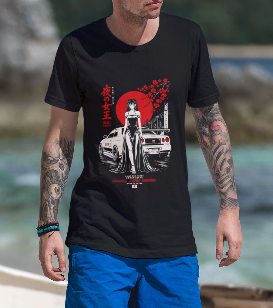 Yoru No Joō Night Queen Legend JDM Speed Hunter Built For Honor Tokyo Drift Skyline T-Shirt