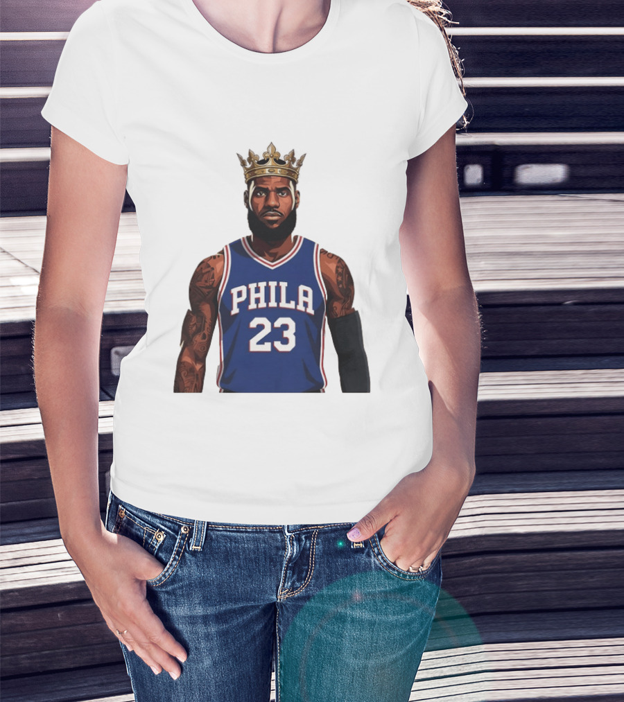 LeBron James #23 Philadelphia 76ers King Phila Basketball T-Shirt
