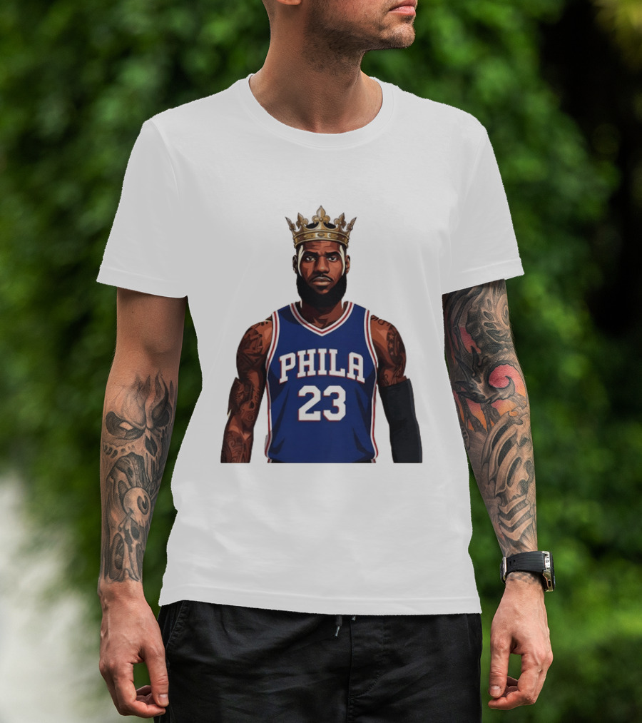 LeBron James #23 Philadelphia 76ers King Phila Basketball T-Shirt