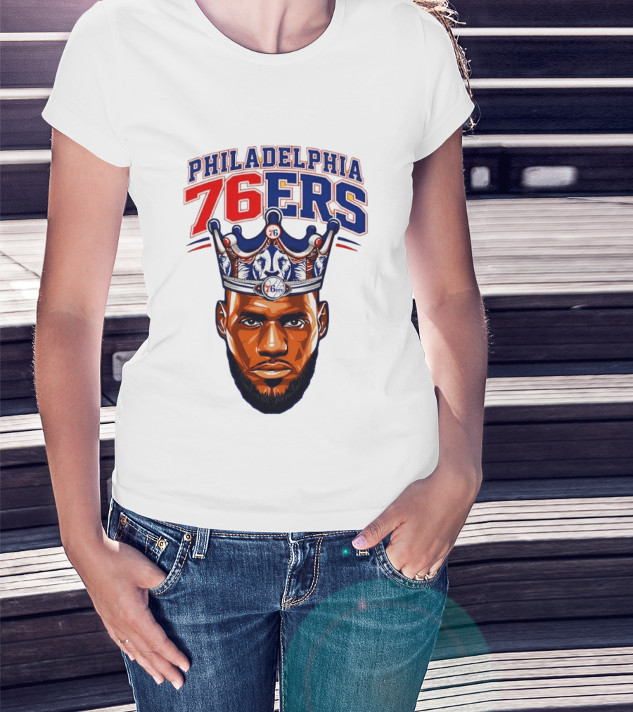 Philadelphia 76ers Lebron James 23 Basketball King Crown T-Shirt