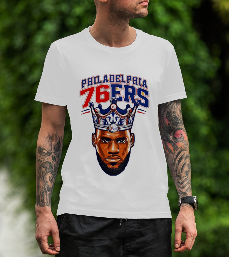 Philadelphia 76ers Lebron James 23 Basketball King Crown T-Shirt