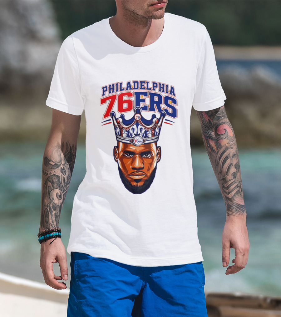 Philadelphia 76ers Lebron James 23 Basketball King Crown T-Shirt