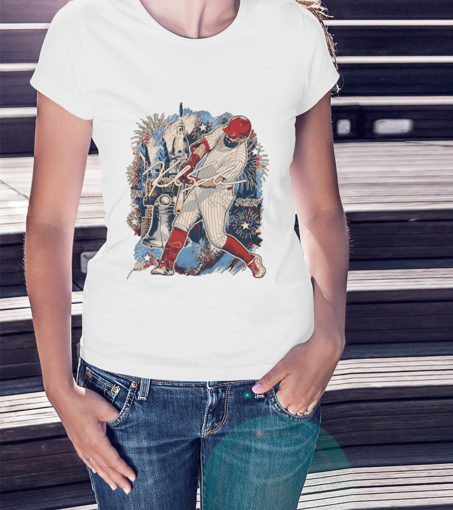 Philadelphia Phillies Kyle Schwarber 2026 MLB All Star Fireworks Philly Liberty Bell T-Shirt