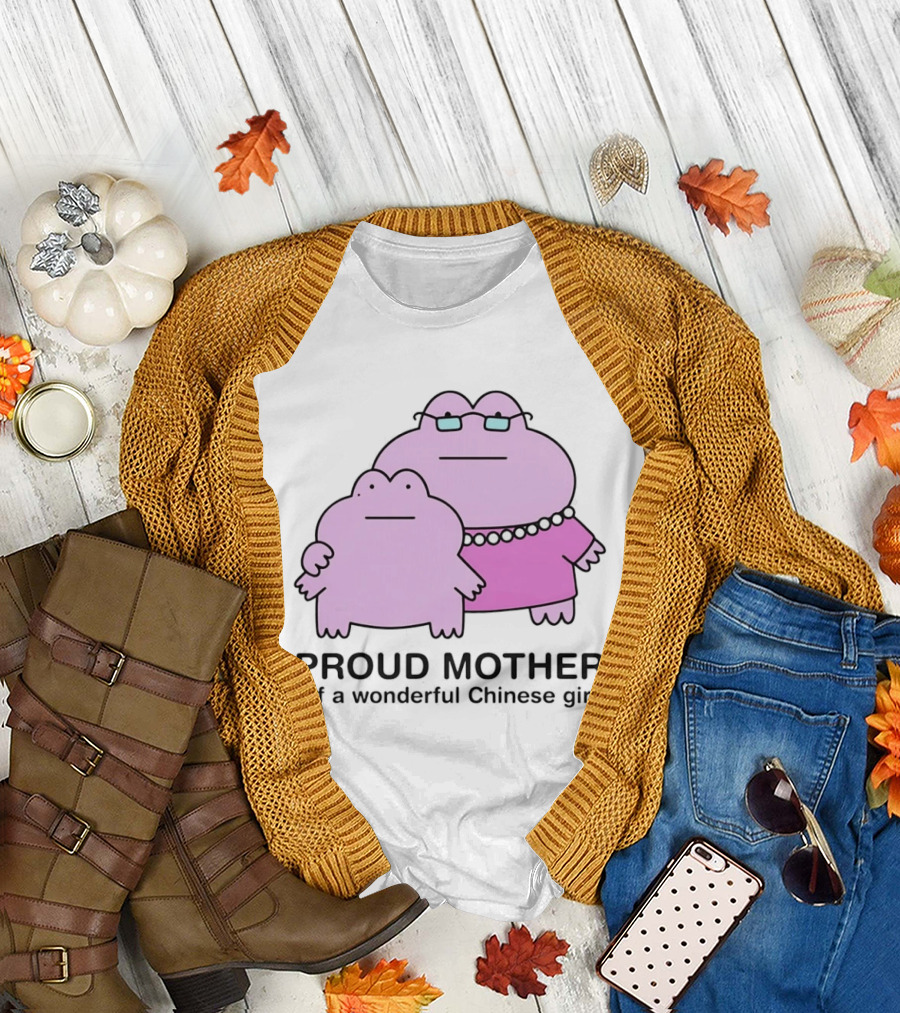 Proud Mother Of A Wonderful Chinese Girl Cartoon Characters T-Shirt