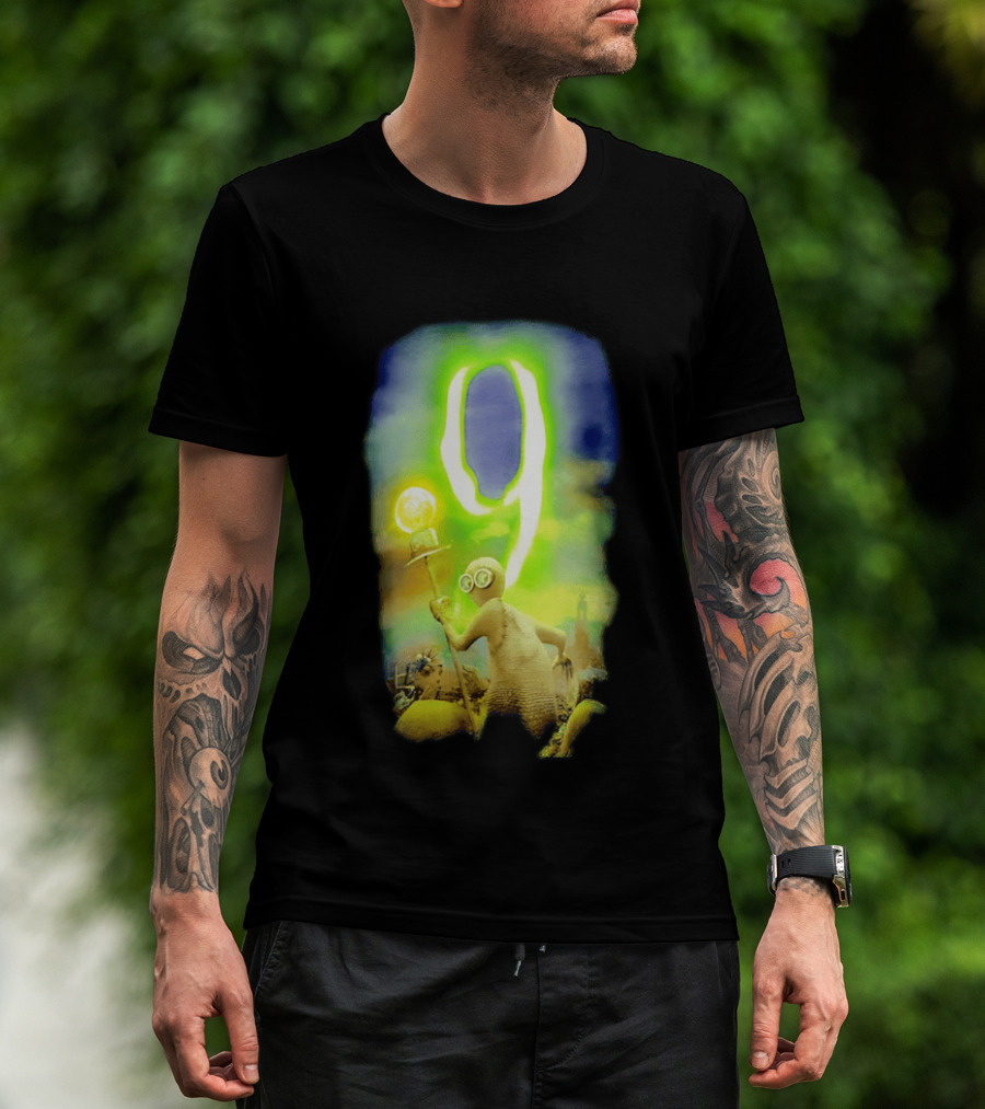9 Movie Iconic Character With Light Bulb Staff And Gas Mask T-Shirt