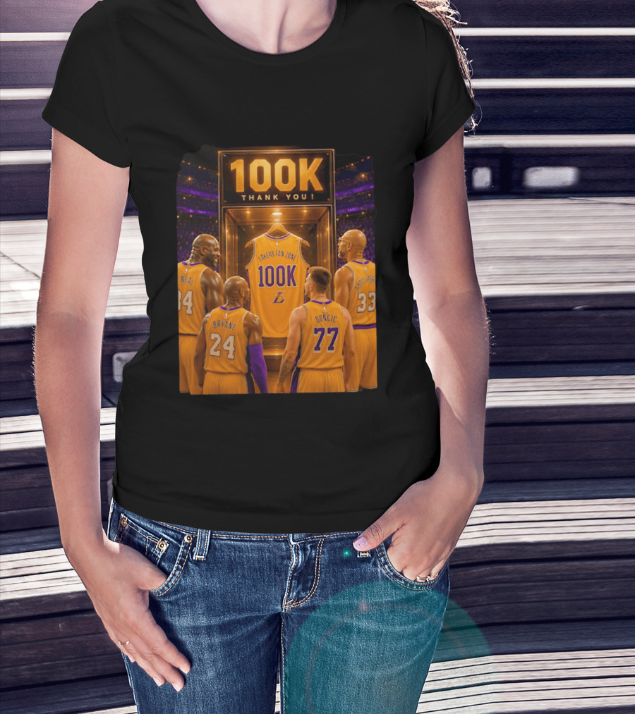 100K Thank You Lakers Fan Zone Players Shaq Kobe Abdul Jabbar T-Shirt