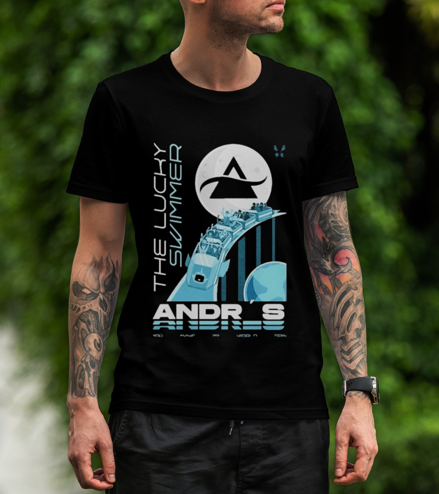 The Lucky Swimmer Andrés Roller Adventure Moon T-Shirt