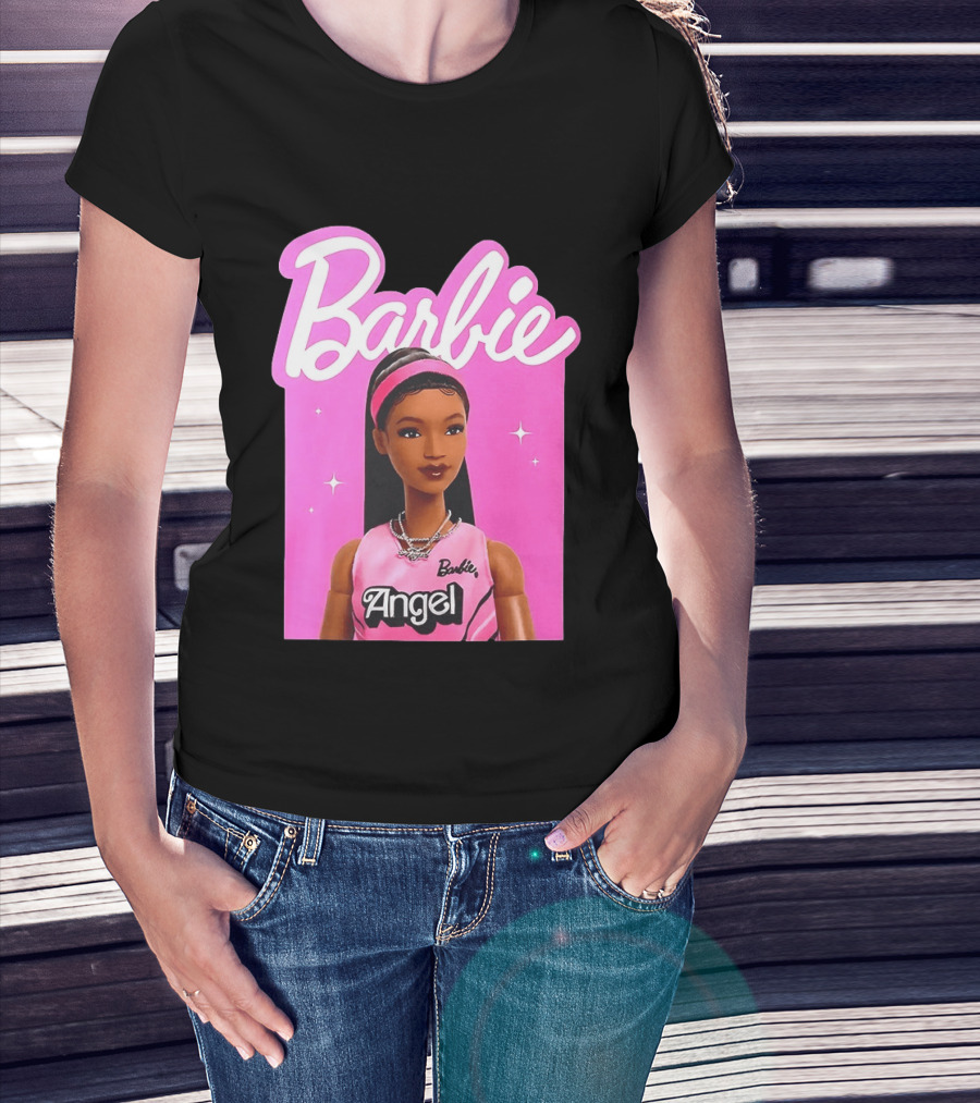 Angel Reese Barbie Doll Basketball Jersey Pink T-Shirt