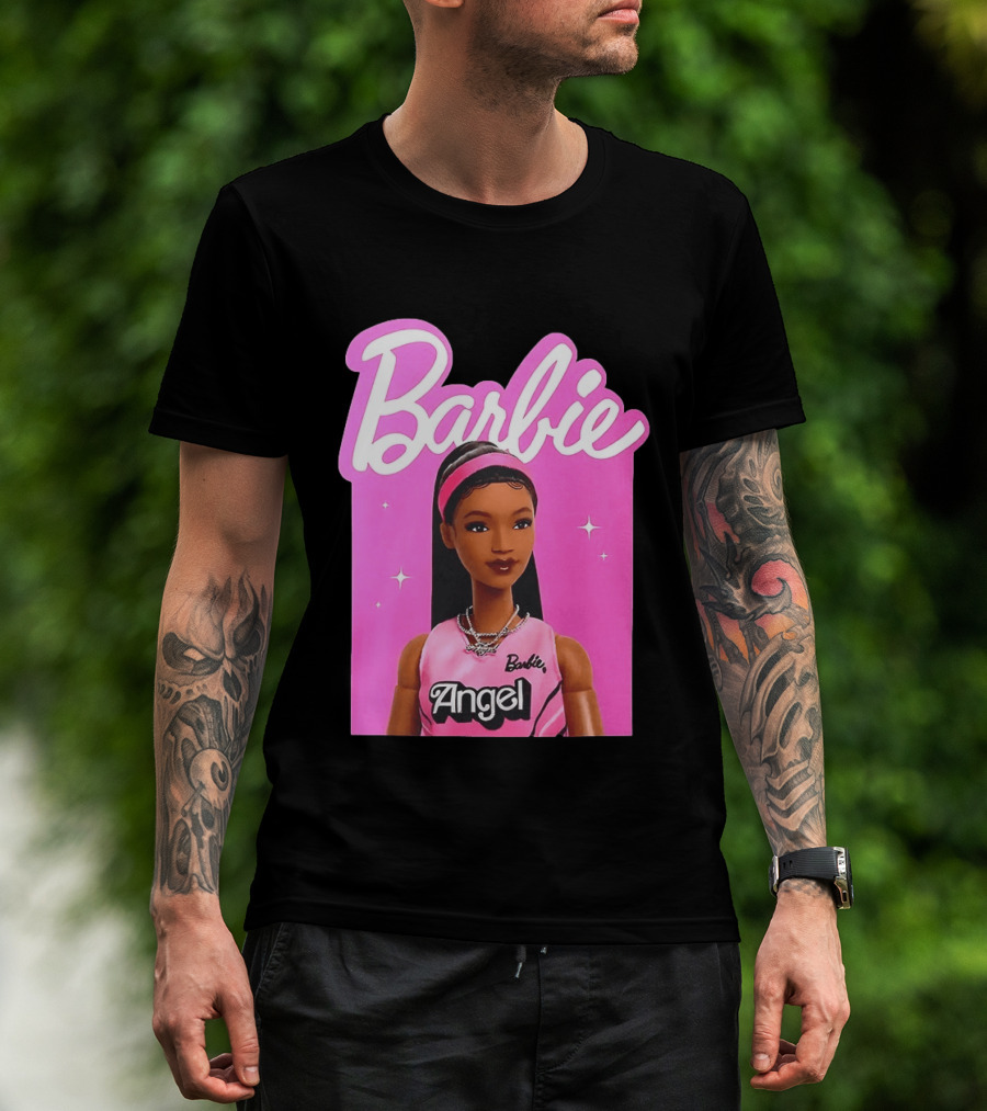 Angel Reese Barbie Doll Basketball Jersey Pink T-Shirt