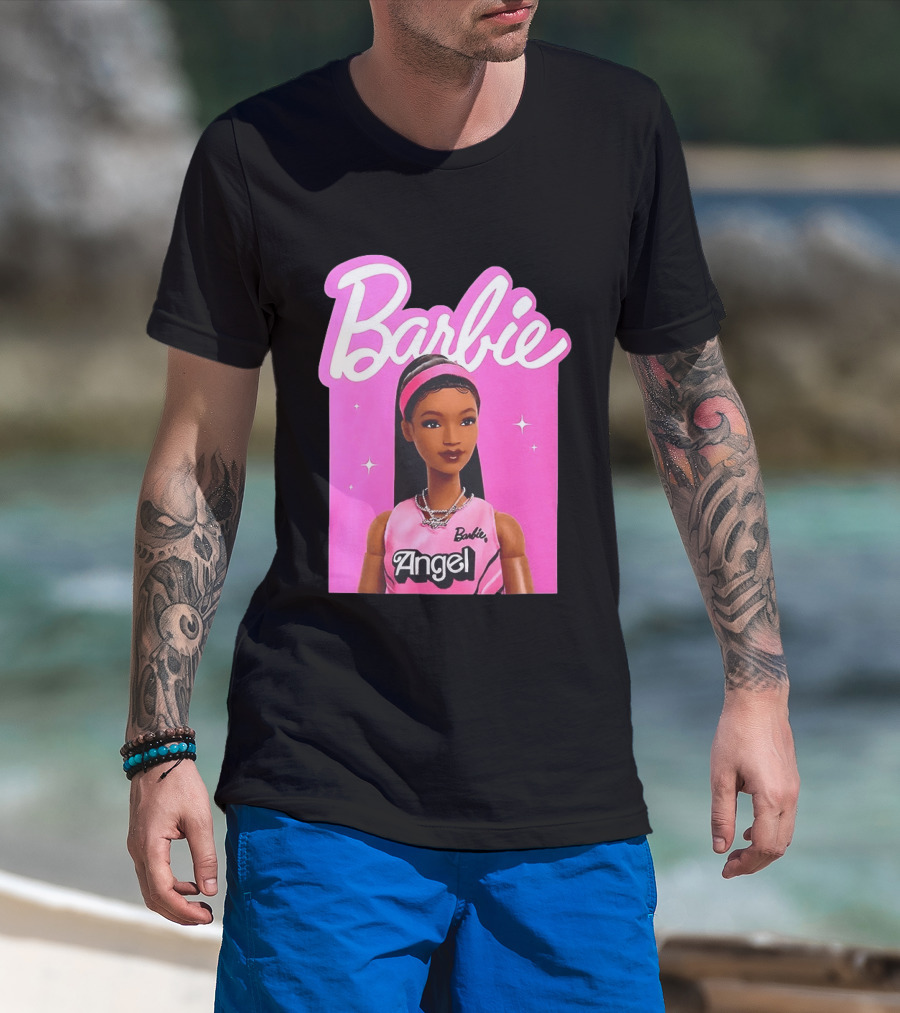 Angel Reese Barbie Doll Basketball Jersey Pink T-Shirt