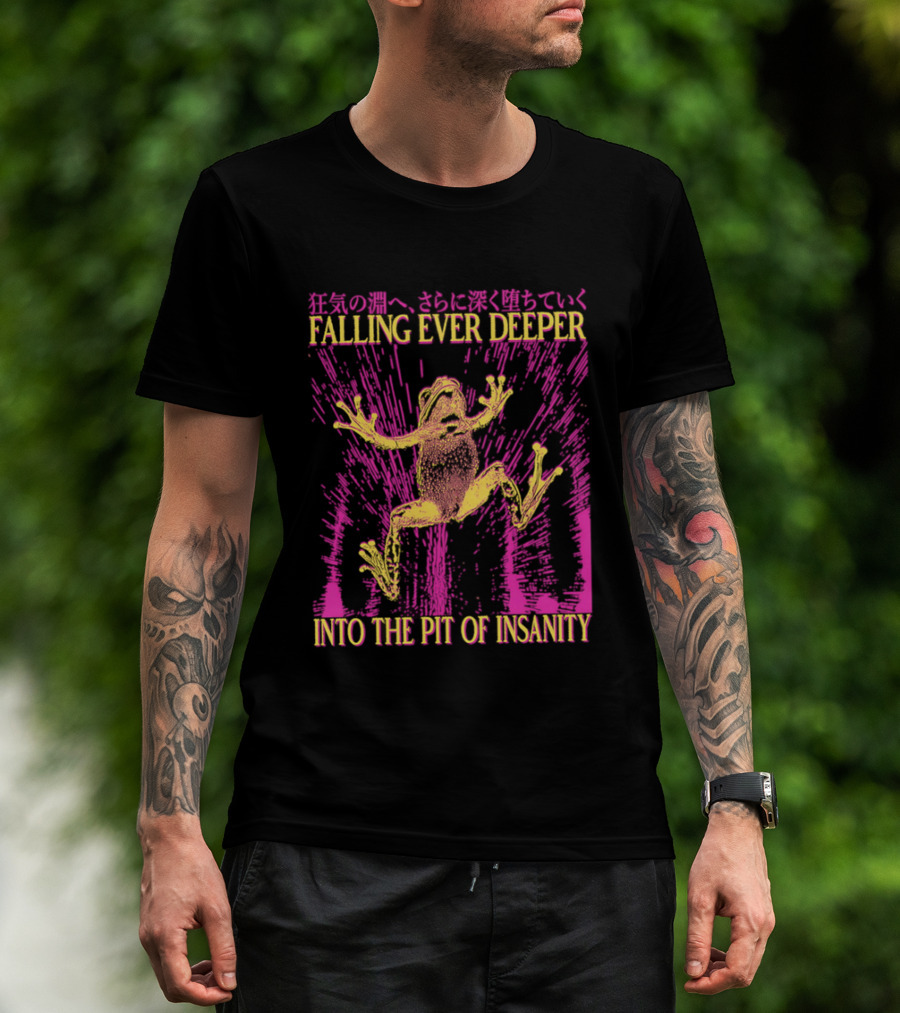 Falling Ever Deeper Into The Pit Of Insanity Frog Neon Burst Japanese T-Shirt