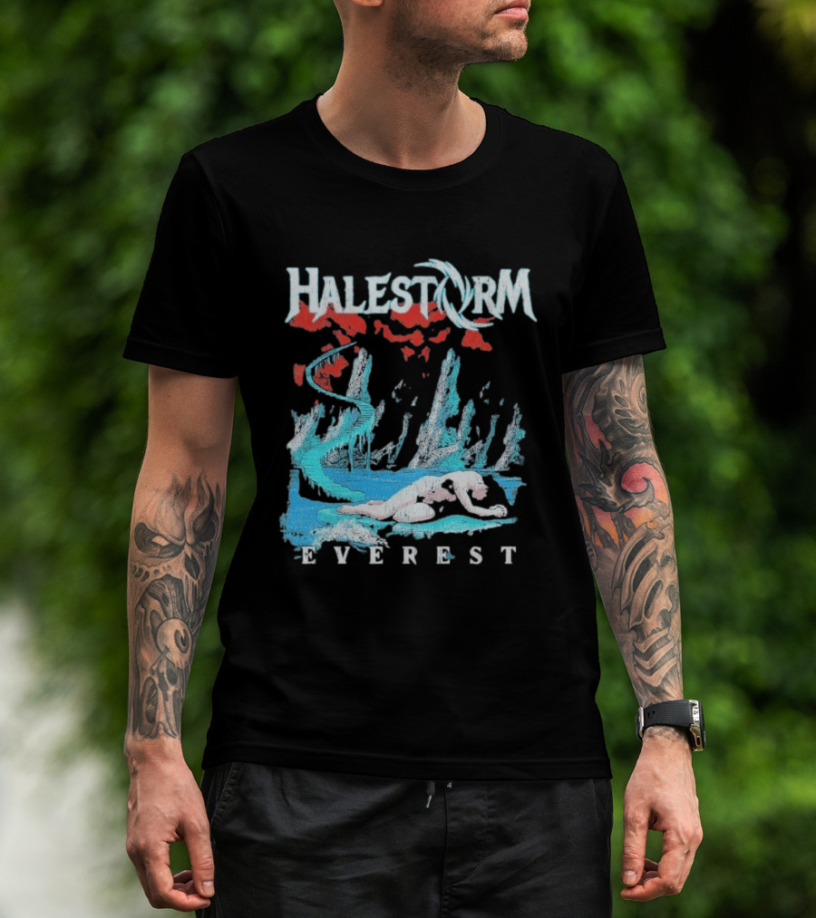 Halestorm Everest Distressed Surreal Mountain Landscape T-Shirt