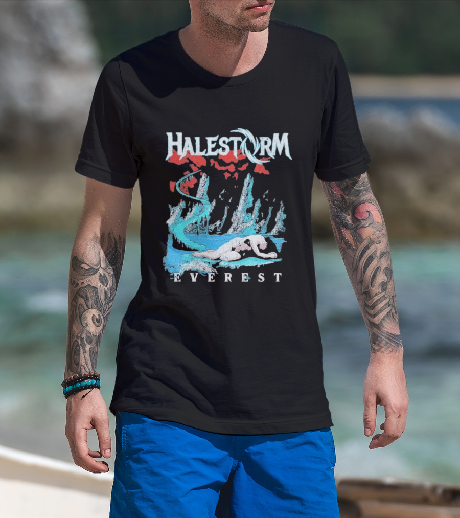 Halestorm Everest Distressed Surreal Mountain Landscape T-Shirt
