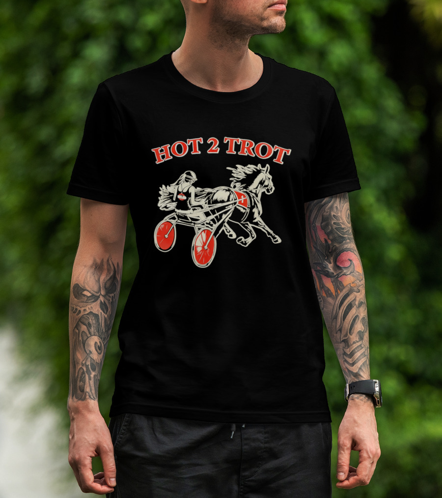 Hot 2 Trot Harness Racing Driver And Horse T-Shirt