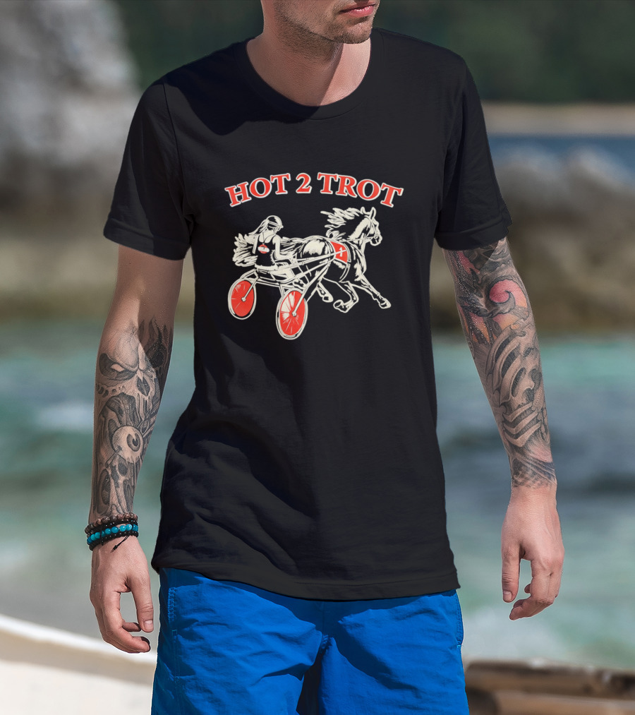 Hot 2 Trot Harness Racing Driver And Horse T-Shirt