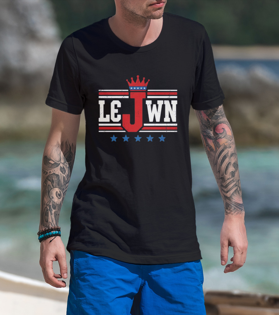 Philadelphia 76ers LeJWN NBA Crown Stars T-Shirt