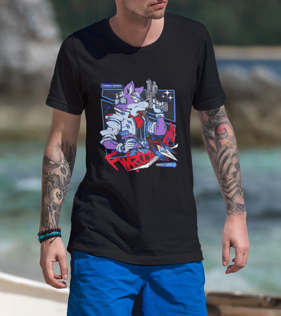 Incoming Message Fwooom Good Luck Star Fox Gaming T-Shirt
