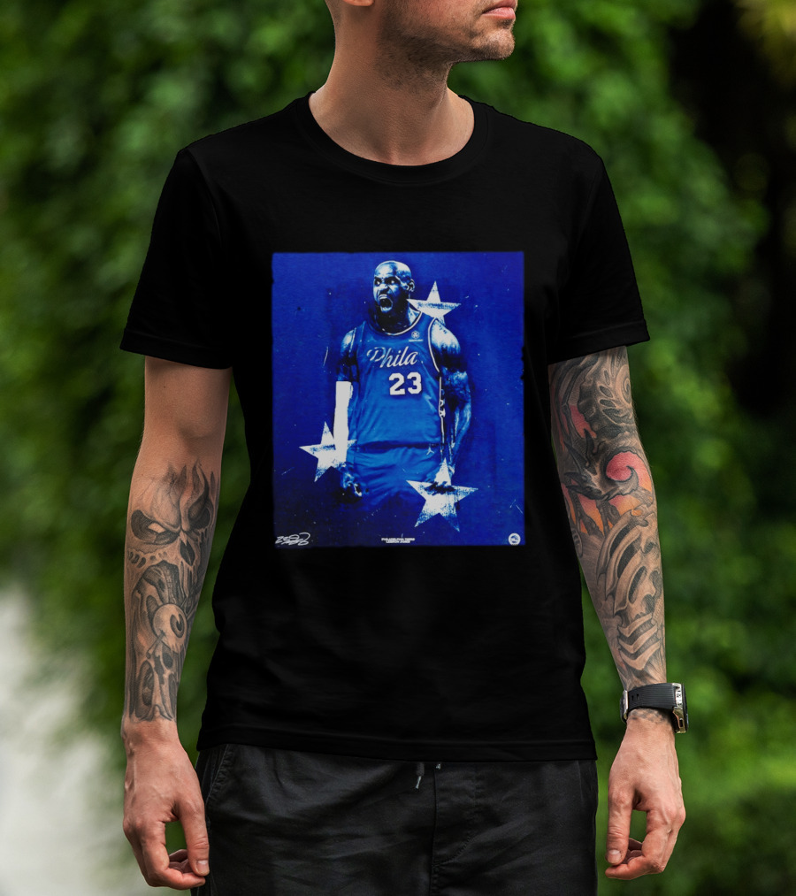 LeBron James Philadelphia 76ers Philly 23 Blue Stars T-Shirt
