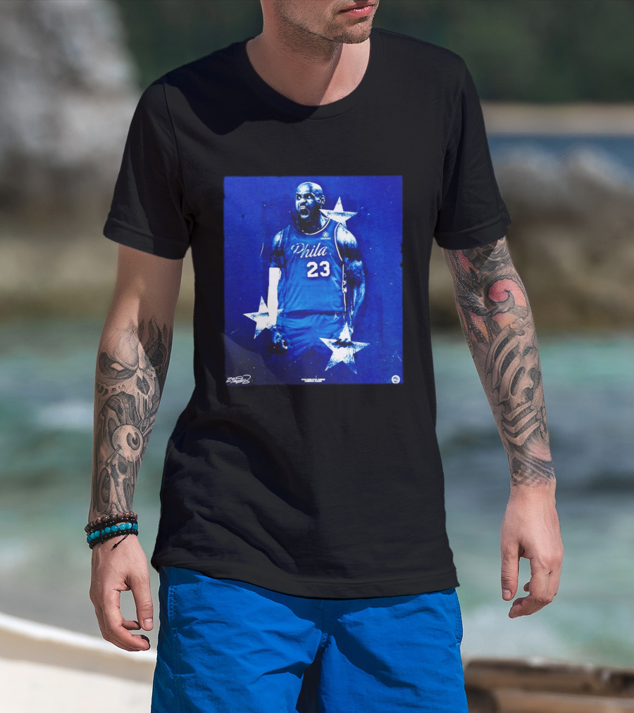LeBron James Philadelphia 76ers Philly 23 Blue Stars T-Shirt