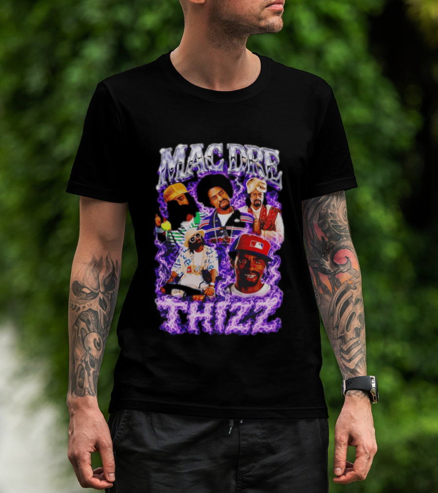 Mac Dre Thizz Collage Purple Rap Music T-Shirt