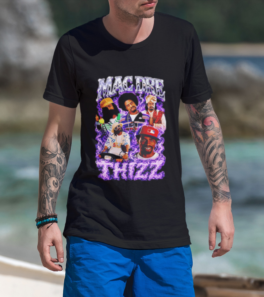 Mac Dre Thizz Collage Purple Rap Music T-Shirt