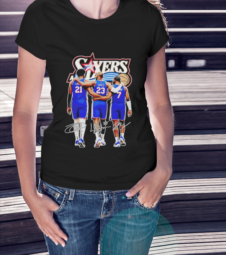 Philadelphia 76ers Embiid James Harden Back To Back Basketball Stars Sixers T-Shirt