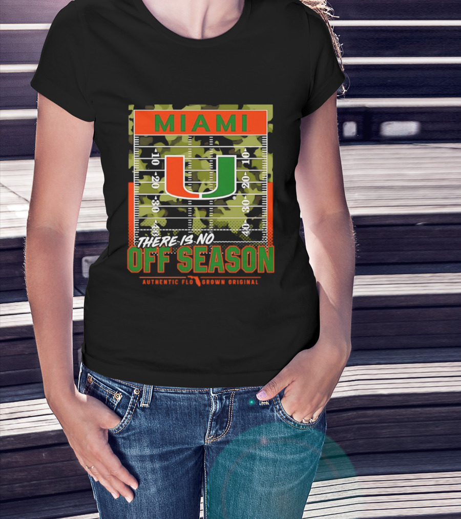 Miami Hurricanes U No Off Season Football Field Camo T-Shirt