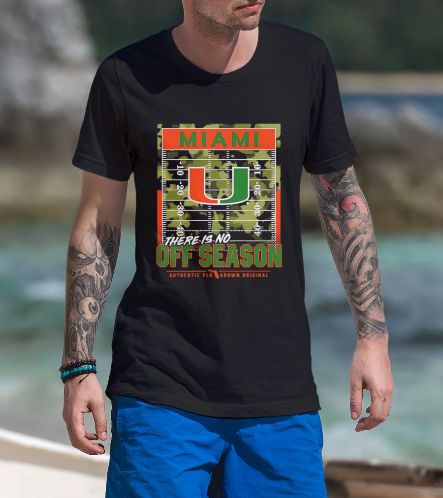 Miami Hurricanes U No Off Season Football Field Camo T-Shirt