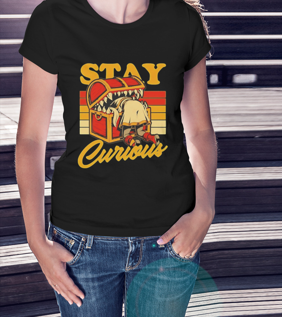 Stay Curious Mimic Dungeons And Dragons Role Playing Game T-Shirt