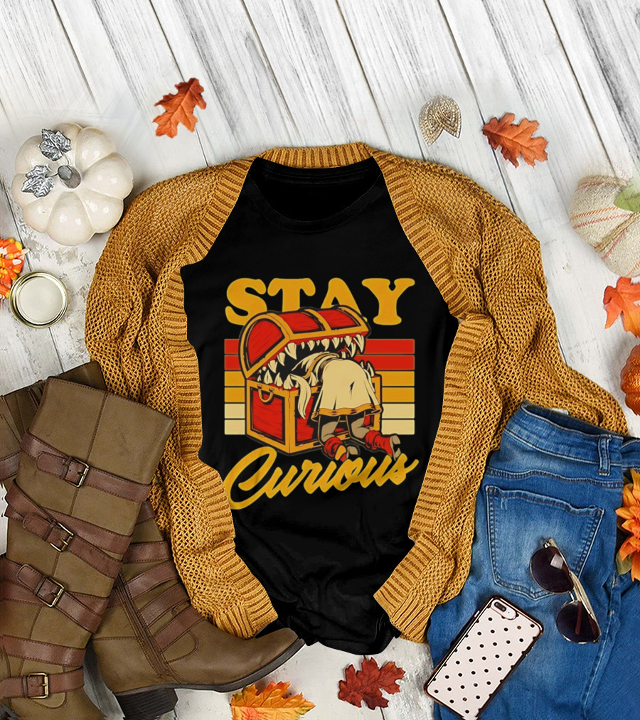 Stay Curious Mimic Dungeons And Dragons Role Playing Game T-Shirt