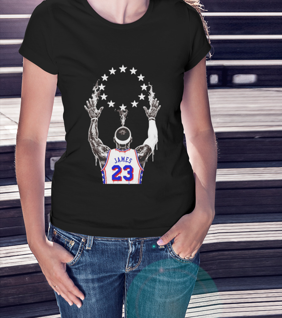 LeBron James 23 Philadelphia 76ers Starry T-Shirt
