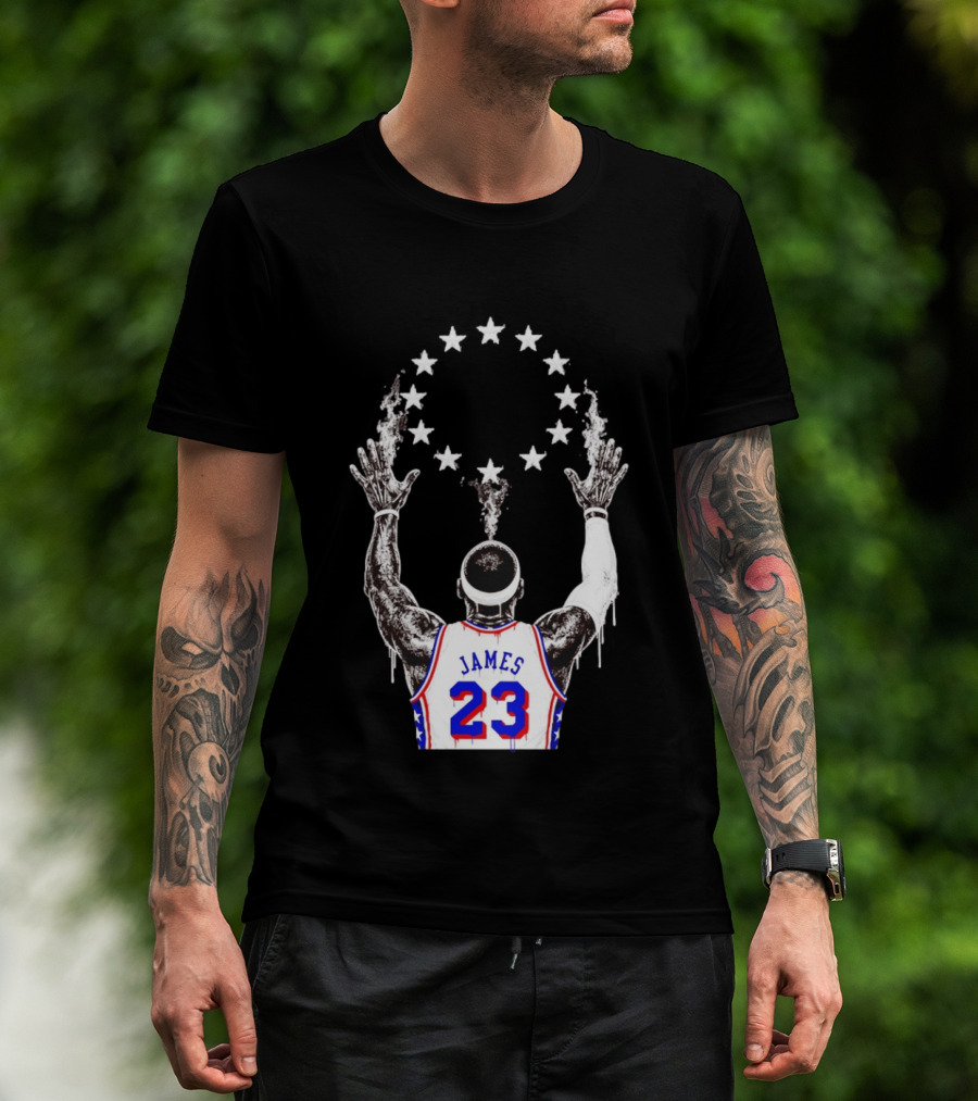 LeBron James 23 Philadelphia 76ers Starry T-Shirt