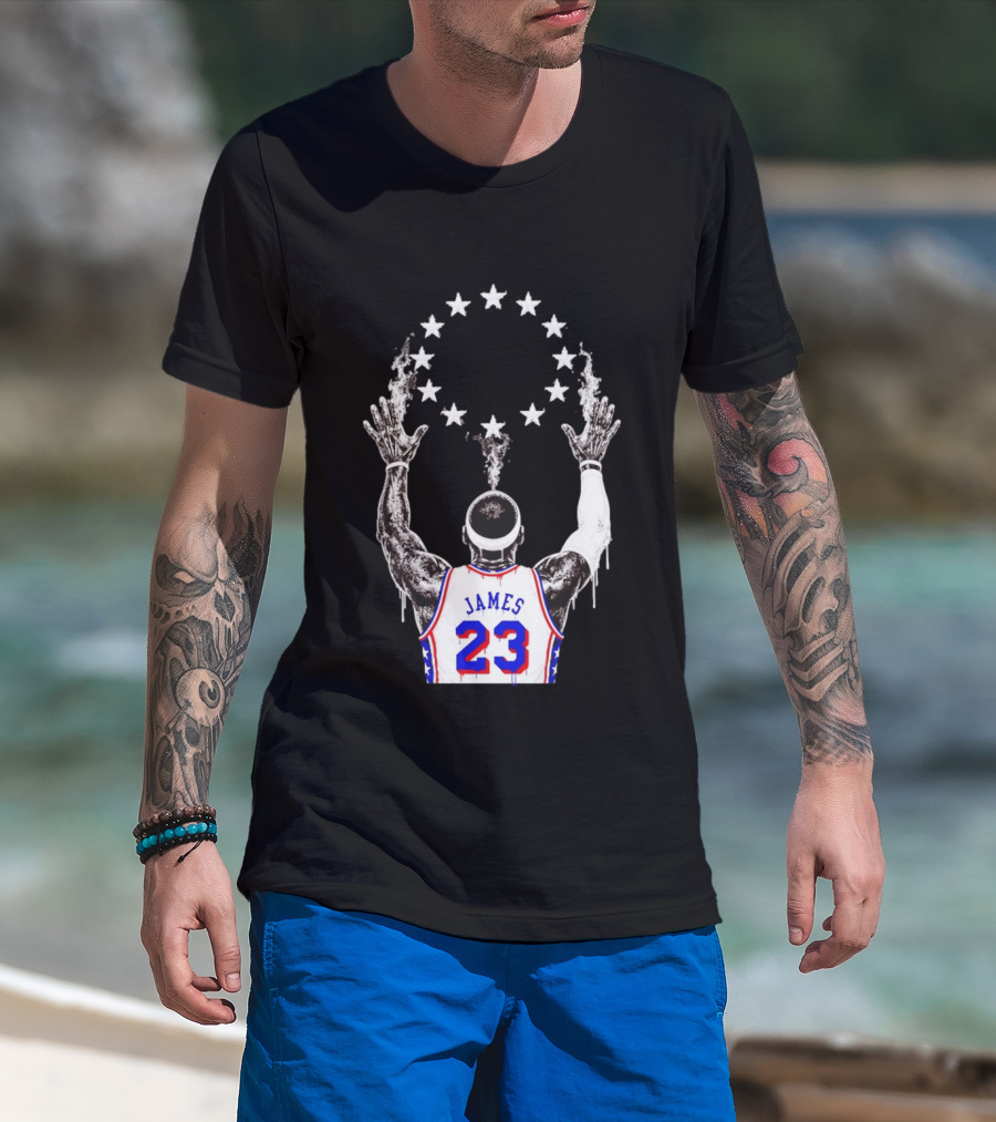 LeBron James 23 Philadelphia 76ers Starry T-Shirt