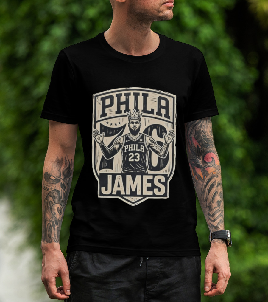 Phila 76 James 23 Lebron Basketball Crown T-Shirt