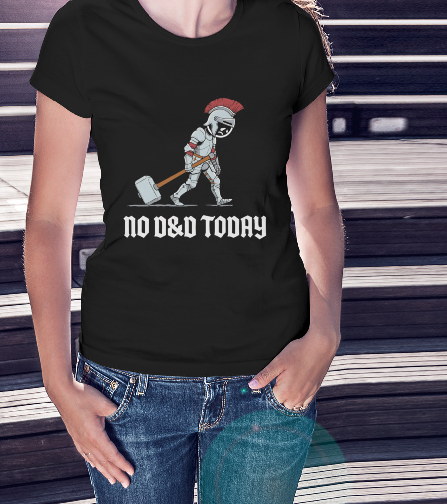 No D&D Today Cartoon Paladin Armor And Hammer T-Shirt