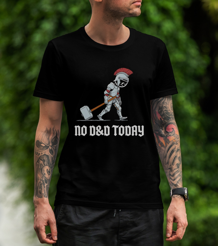 No D&D Today Cartoon Paladin Armor And Hammer T-Shirt