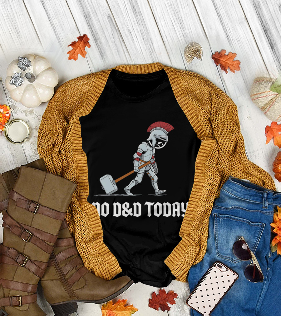 No D&D Today Cartoon Paladin Armor And Hammer T-Shirt