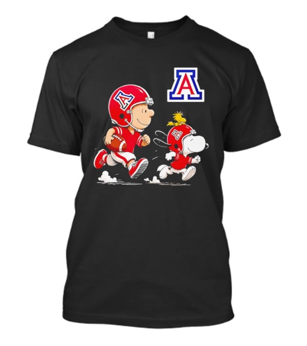 Peanuts Characters Football Arizona Wildcats Team Helmets And Jerseys T-Shirt