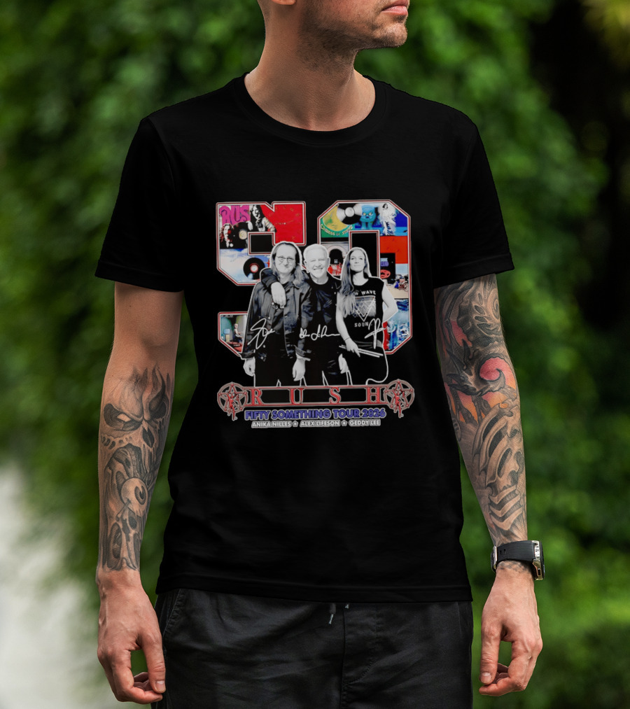 Rush Fifty Something Tour 2026 Anika Nilles Alex Lifeson Geddy Lee T-Shirt