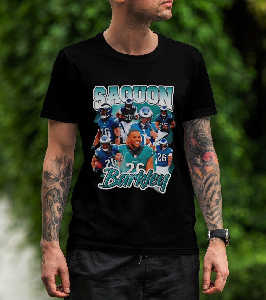 Saquon Barkley Eagles Number 26 Player Collage T-Shirt