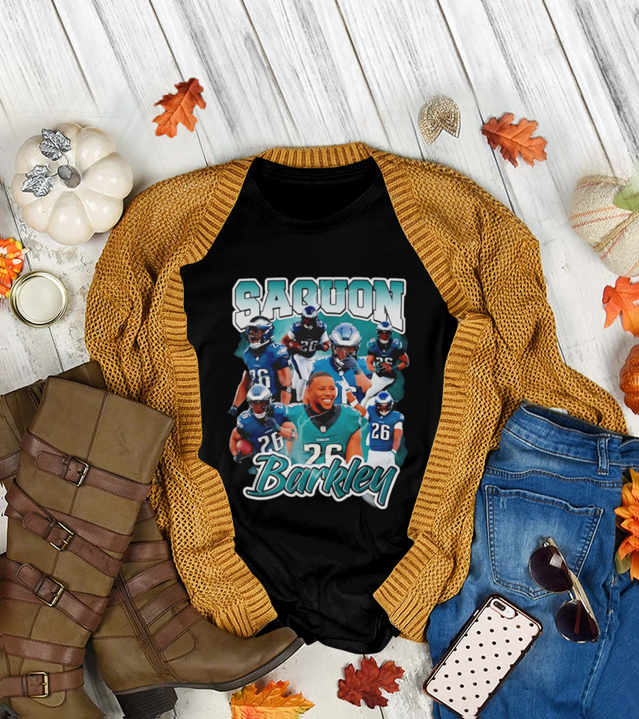 Saquon Barkley Eagles Number 26 Player Collage T-Shirt