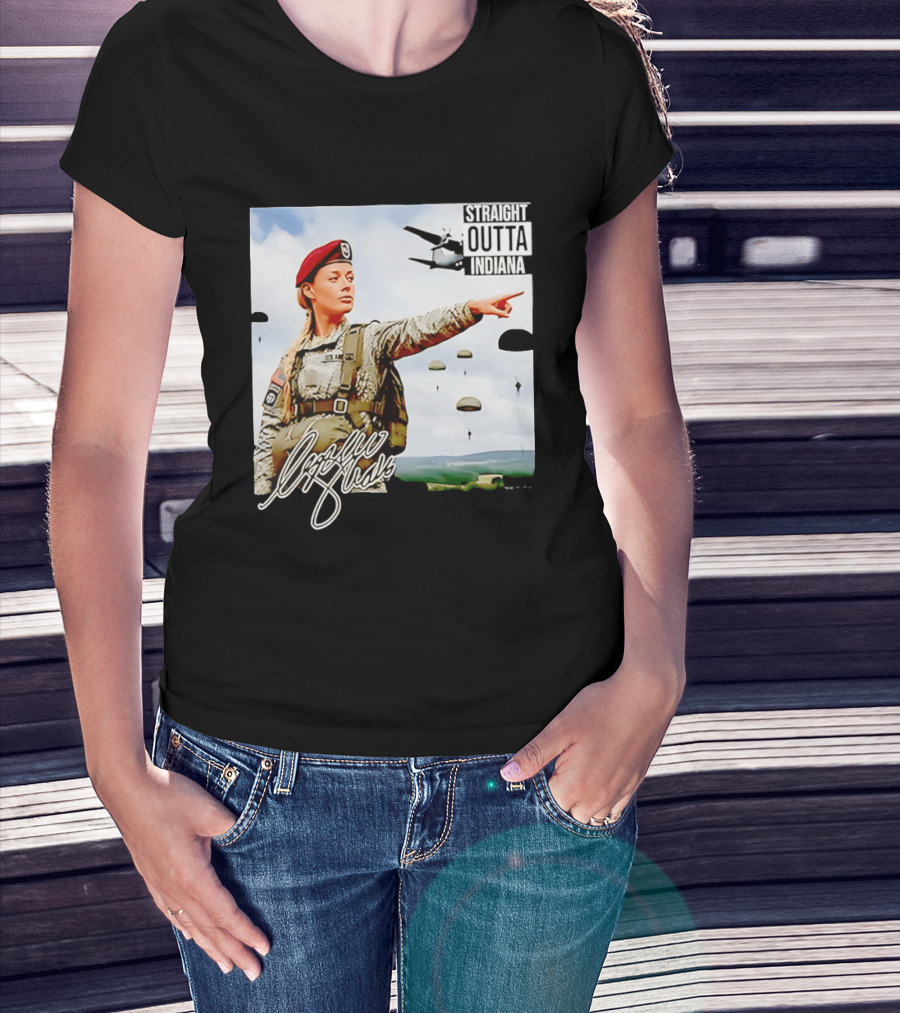 Sophie Cunningham Straight Outta Indiana Military Paratrooper T-Shirt