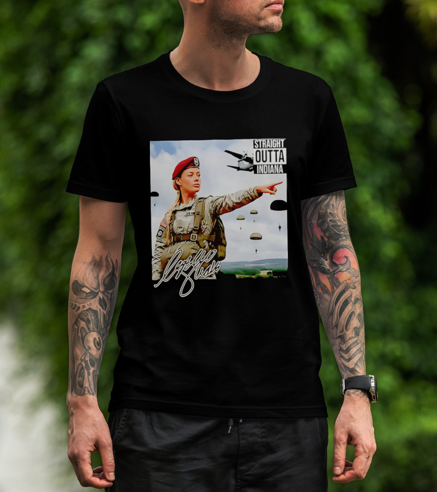 Sophie Cunningham Straight Outta Indiana Military Paratrooper T-Shirt