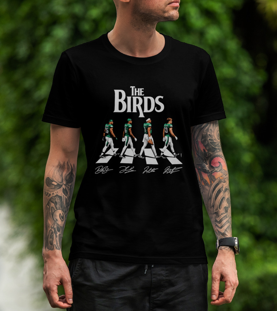 The Birds Philadelphia Eagles Abbey Road Players Signatures T-Shirt