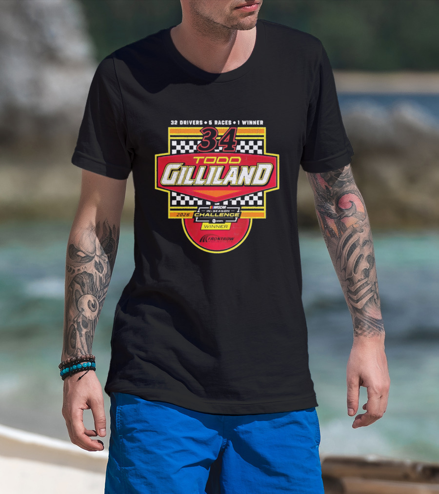 Todd Gilliland 34 Drivers Races Winner 2026 Challenge T-Shirt