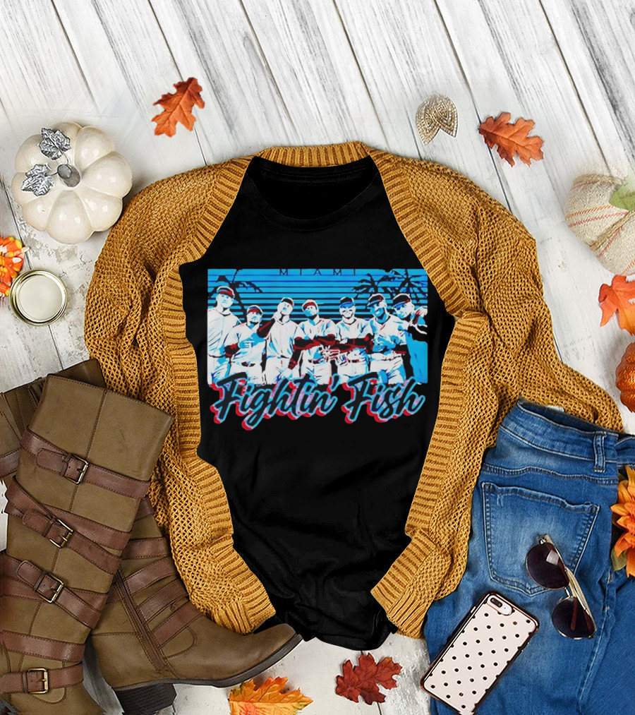 Fightin Fish Miami Marlins Team Lineup T-Shirt
