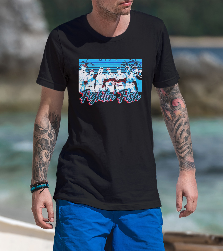 Fightin Fish Miami Marlins Team Lineup T-Shirt
